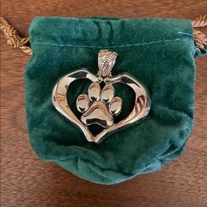 JAI Sterling Silver Paw Print Enhancer, necklace not included